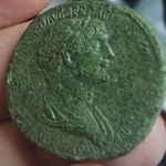 EXTRA ZÖLD PATINÁS TRAIANUS SESTERCIUS fotó
