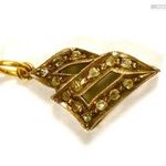ART DECO GYÉMÁNT DRÁGAKÖVEKKEL ARANY ÉS EZÜST FÜGGŐ !!! fotó