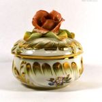 HERENDI VIKTÓRIA MINTÁS RÓZSA FOGÓS " NEOBAROKK " PORCELÁN BONBONIER fotó