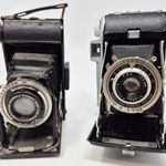 2 régi retro fényképezőgép összecsukható kamera Kodak Tourist II., Voigtlander Bessa 1FtNMÁ fotó