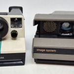 2db régi retro Polaroid fényképezőgép: Polaroid Land Camera 1000, Polaroid Image System 1FtNMÁ fotó