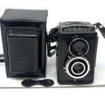 Lubitel 2 régi retro kétlencsés tükörreflexes fényképezőgép kamera önkioldóval eredeti tokban 1FtNMÁ fotó