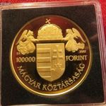 ÁLLAMALAPÍTÓ SZENT ISTVÁN 100.000 FORINT 2001 ARANY: 31, 1g PP fotó