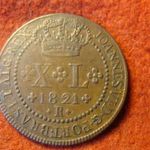 Brazília nagyméretű réz 40 reis 1821 nagyon szép 36 mm fotó