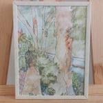 (NBL3) Hévíz szép kis akvarell festmény 19x25 cm kerettel fotó