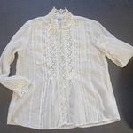EXCLUSIVE legeslegszebb termékem -hófehér csipkehorgolt olasz ingblúz, 42 méretre, új!!Féláron! fotó