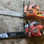 2 darab benzines láncfűrész főleg alkatrésznek (Scheppach CSH 56, BullTech 3.9 KW BT-7001) fotó
