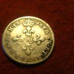 Franciaország ezüst 4 sols 1674 XIV.Lajos , nmi patina fotó