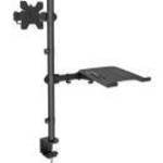 Manhattan asztali állvány - 1db monitor + 1 db laptop (min.VESA: 75x75, 13"-32"-ig, 360° fordítás, fotó