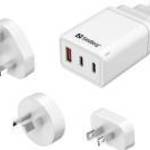 Sandberg Telefon töltő - 3in1 TravelCharger USB-C/A 65W - SANDBERG fotó