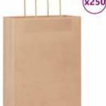 vidaXL 250 db barna papírzacskók fogantyúkkal 26x12x35 cm fotó