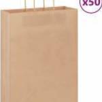 vidaXL 50 db barna papírzacskók fogantyúkkal 32x12x42 cm fotó