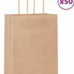 vidaXL 50 db barna papírzacskók fogantyúkkal 21x11x28 cm fotó