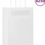 vidaXL 250 db fehér papírzacskók fogantyúkkal 21x11x31 cm fotó