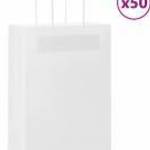 vidaXL 50 db fehér papírzacskók fogantyúkkal 21x11x31 cm fotó