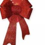 Csillogó piros dekoratív karácsonyi masni 32 cm fotó