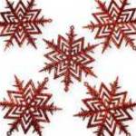 Piros csillag karácsonyfa dísz készlet 5 db-os 10 cm fotó