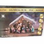 Karácsonyi betlehem LED világítással és 7 figurával – 26x10, 5x18 cm dekoráció fotó