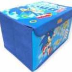 Kék textil tárolódoboz Sonic mintával és fedéllel 40x30x25 cm fotó