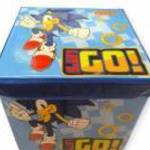 Kék zsámoly tároló doboz Sonic modellel 30x31x30 cm fotó