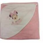 ABR Kapucnis frottír törölköző Minnie egér mintával 100x100cm - Rózsaszín fotó