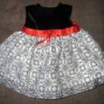 bársony organza ruha 6 - 9 hó 68 - 74 cm Bryan h: 39, 5 cm mb 54-61 cm fotó