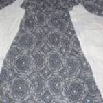 kék fekete fehér mintás nyitott vállú ruha 38-s River Island h: 120 cm mb: 88 cm fotó