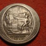 Francia nagyméretű bronz 5 sols 1792 40 mm szép ! fotó