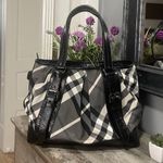Eredeti Burberry Nylon Leather Black Beat Check Canvas Lowry fotó