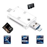 3in1 OTG USB-C/USB/MicroUSB + Kártyaolvasó: MicroSD/TF SD, fehér fotó
