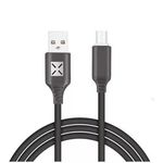 Adat-és töltőkábel, MicroUSB/USB, villogó fénnyel, 2A, 1 méter, fekete fotó