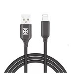Adat-és töltőkábel, Lightning/USB, villogó fénnyel, 2A, 1 méter, fekete fotó