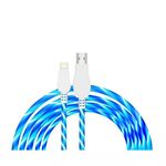 Adat- és töltőkábel, Lightning/USB, villogó fénnyel, 2A, 1 méter, kék fotó