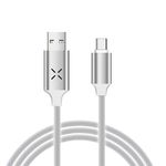 Adat-és töltőkábel, USB-C/USB, villogó fénnyel, 2A, 1 méter, fehér fotó