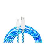 Adat- és töltőkábel, USB-C/USB, villogó LED fénnyel, 2A, 1 méter, kék fotó