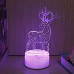 3D LED Karácsonyi ablakdísz, rénszarvasos ünnepi fény, 7szín, USB, 23cm magas fotó