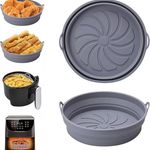 Szilikon Airfryer sütőkosár 2 db - összecsukható, hőálló, szürke fotó