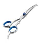 Professzionális állatkozmetikai olló, rozsdamentes acél, 17 cm, ívelt fotó