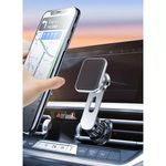 Autós mágneses mobiltelefontartó szellőzőrácsra, forgatható 360°, fekete fotó