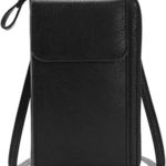 Kememo női vállra akasztható táska - fekete, PU bőr, kártyatartóval és pénztárcával fotó