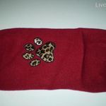 Új, piros hátán mancsos puha kutyapulóver 45 cm fotó