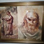 Judaika: Fényes Adolf -Ármin a kútásó/az öreg zsidó - régi festmény -1Ft! Nincs minimálár fotó