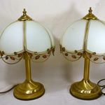 DEKORATÍV VINTAGE ÜVEG BÚRÁS ASZTALI LÁMPA PÁROS X fotó