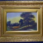 TÁJ KASTÉLLYAL ... ANTIK OLAJ FESTMÉNY KORABELI KERETBEN ... 1900 körül X !!! fotó