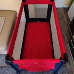 Utazóágy, összecsukható, hordozható babaágy pelenkázóval - kék fotó