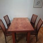 Teak székek bővíthető tölgy étkezőasztallal fotó