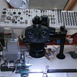 Asztali sztereo szerelő mikroszkóp, mobiltelefon, óra, műszerész szerelési munkákhoz. fotó