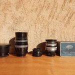 Fényképzőgép objektív 4.db Meyer-Optik 1: 3, 5/90., 2, 8/135., Macro fotó