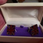 Angol zászlós mandzsettagomb dobozában újszerű állapotban eladó fotó