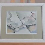 (K) Barsi Ferenc absztrakt akvarell festménye 44x36 cm kerettel fotó